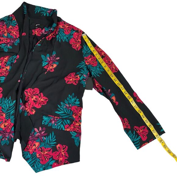 GNW Blazer Womens XL Floral Chiffon Jacket Work Office Casual Church Shawl Lapel - Picture 12 of 15